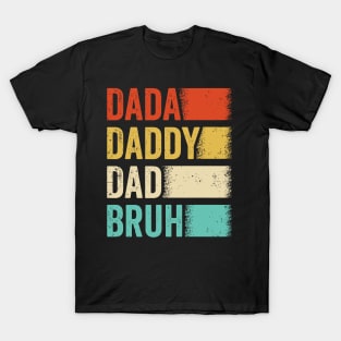 Retro Groovy Dada Daddy Dad Bruh Funny Fathers DaD T-Shirt